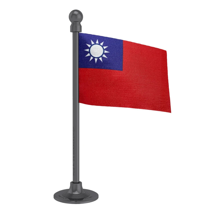 Taiwan Car Dashboard Flag of 2in x 3in With A Steel or Plastic Base