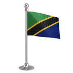 Tanzania Car Dashboard Flag of 2in x 3in With A Steel or Plastic Base
