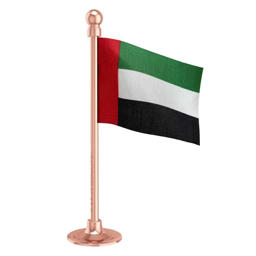 UAE United Arab Emirates Car Dashboard Flag of 2in x 3in With A Steel or Plastic Base