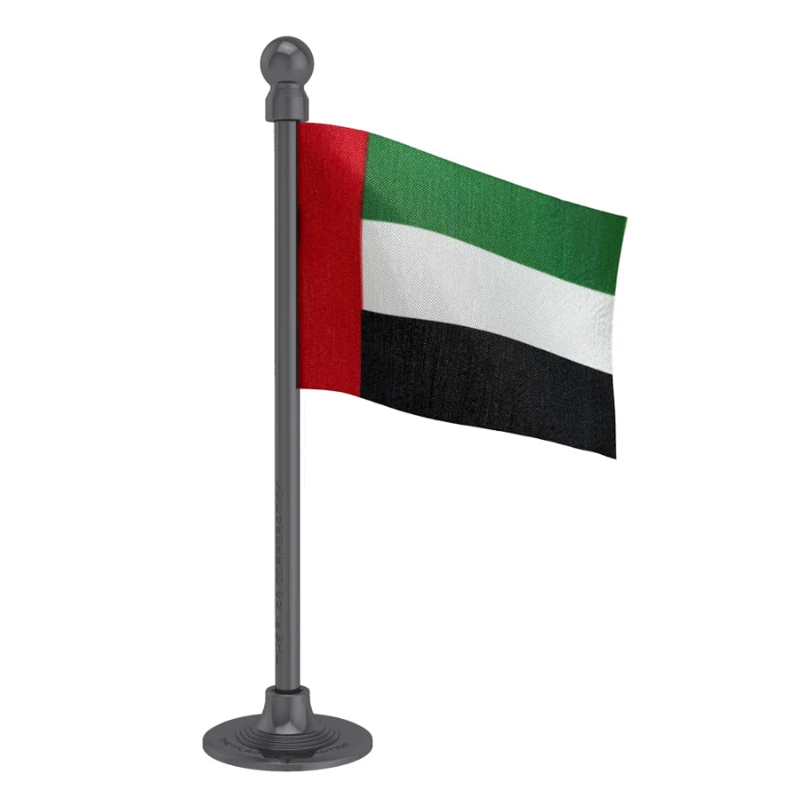 UAE United Arab Emirates Car Dashboard Flag of 2in x 3in With A Steel or Plastic Base