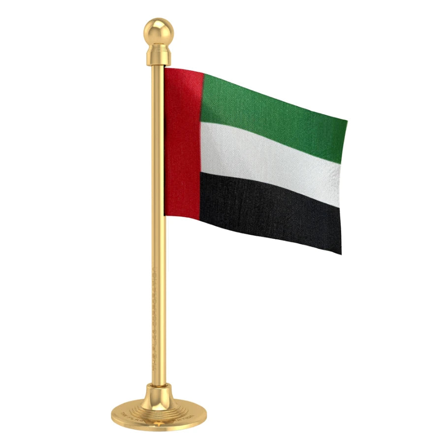 UAE United Arab Emirates Car Dashboard Flag of 2in x 3in With A Steel or Plastic Base