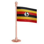 Uganda Car Dashboard Flag of 2in x 3in With A Steel or Plastic Base