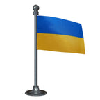 Ukraine Car Dashboard Flag of 2in x 3in With A Steel or Plastic Base