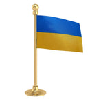 Ukraine Car Dashboard Flag of 2in x 3in With A Steel or Plastic Base