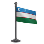 Uzbekistan  Car Dashboard Flag of 2in x 3in With A Steel or Plastic Base