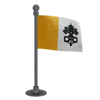 Holy See (Vatican) Car Dashboard Flag of 2in x 3in With A Steel or Plastic Base