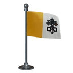 Holy See (Vatican) Car Dashboard Flag of 2in x 3in With A Steel or Plastic Base
