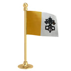 Holy See (Vatican) Car Dashboard Flag of 2in x 3in With A Steel or Plastic Base