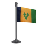 Saint Vincent & Grenadines Car Dashboard Flag of 2in x 3in With A Steel or Plastic Base