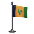 Saint Vincent & Grenadines Car Dashboard Flag of 2in x 3in With A Steel or Plastic Base
