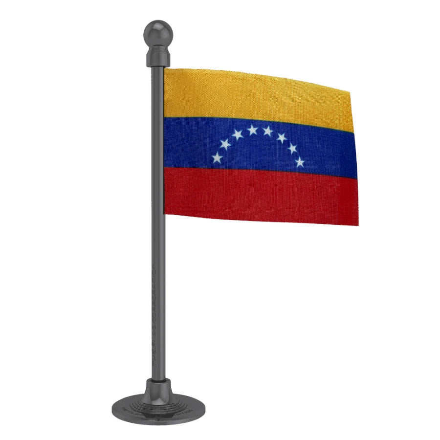 Venezuela Car Dashboard Flag of 2in x 3in With A Steel or Plastic Base