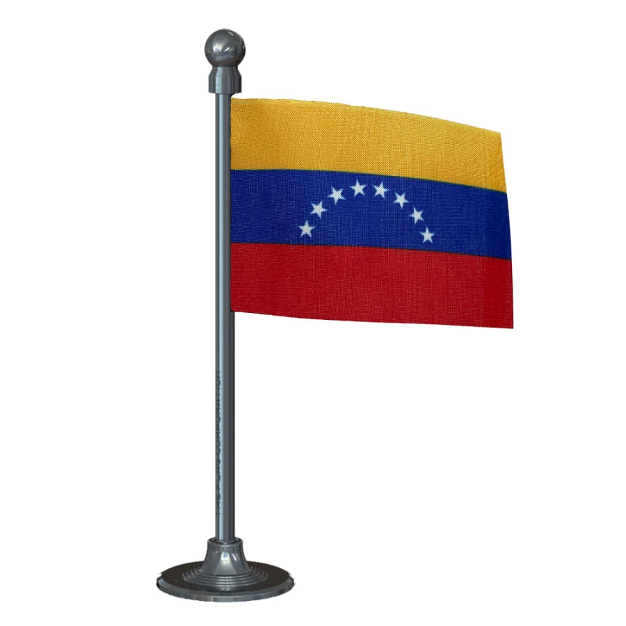 Venezuela Car Dashboard Flag of 2in x 3in With A Steel or Plastic Base