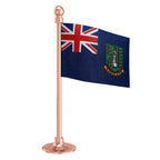British Virgin Islands Car Dashboard Flag of 2in x 3in With A Steel or Plastic Base