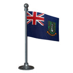British Virgin Islands Car Dashboard Flag of 2in x 3in With A Steel or Plastic Base