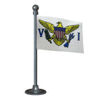 US Virgin Islands Car Dashboard Flag of 2in x 3in With A Steel or Plastic Base