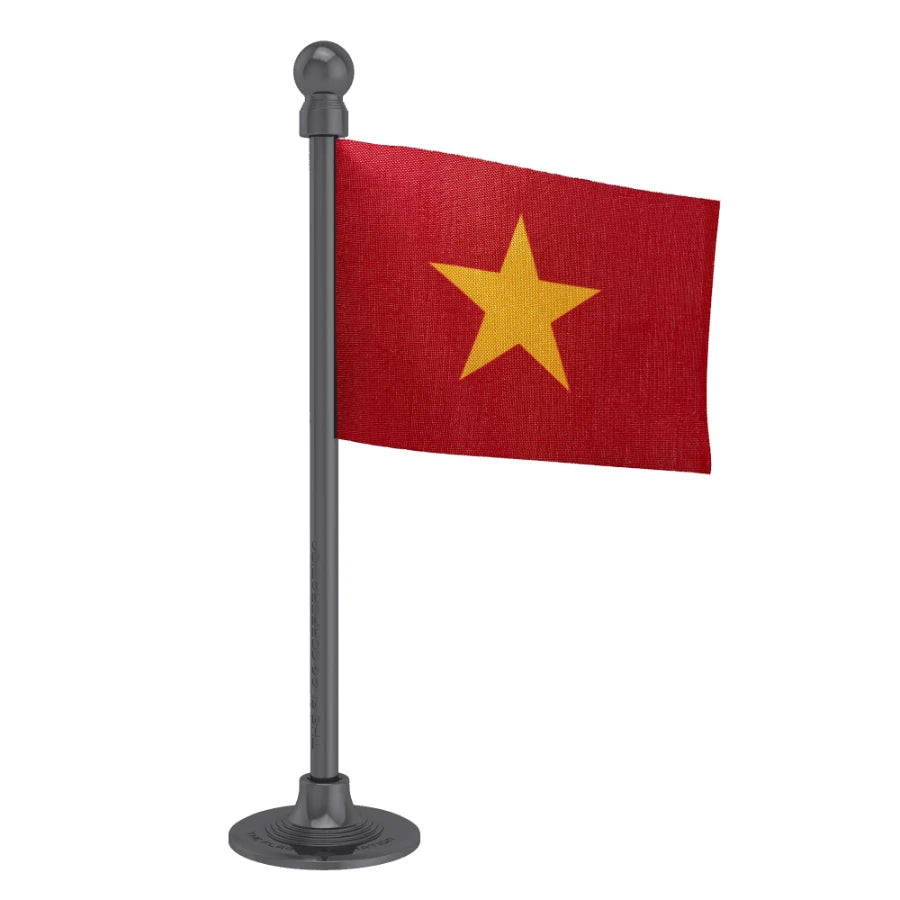 Vietnam Car Dashboard Flag of 2in x 3in With A Steel or Plastic Base