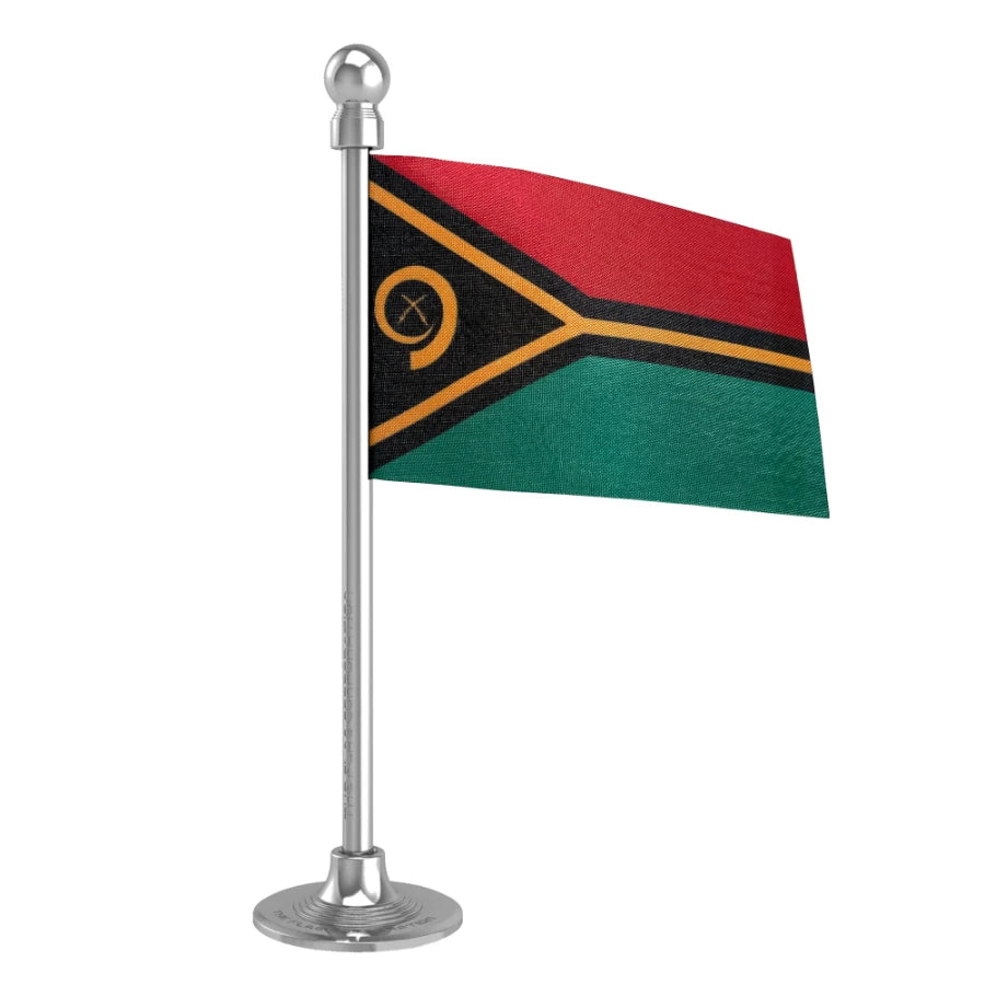 Vanuatu Car Dashboard Flag of 2in x 3in With A Steel or Plastic Base