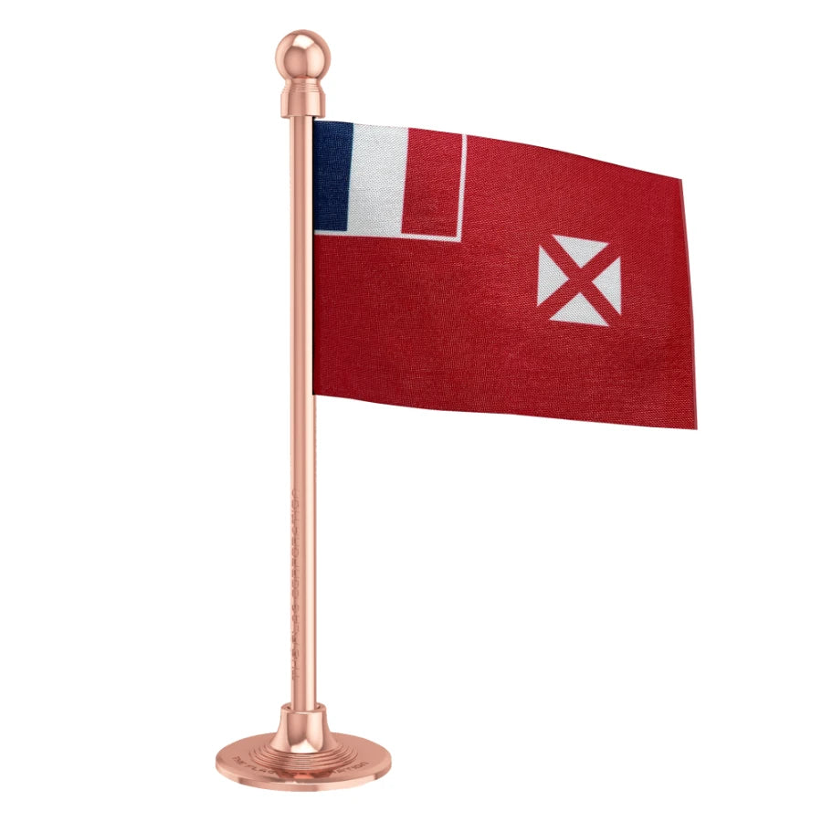 Wallis & Futuna Islands Car Dashboard Flag of 2in x 3in With A Steel or Plastic Base