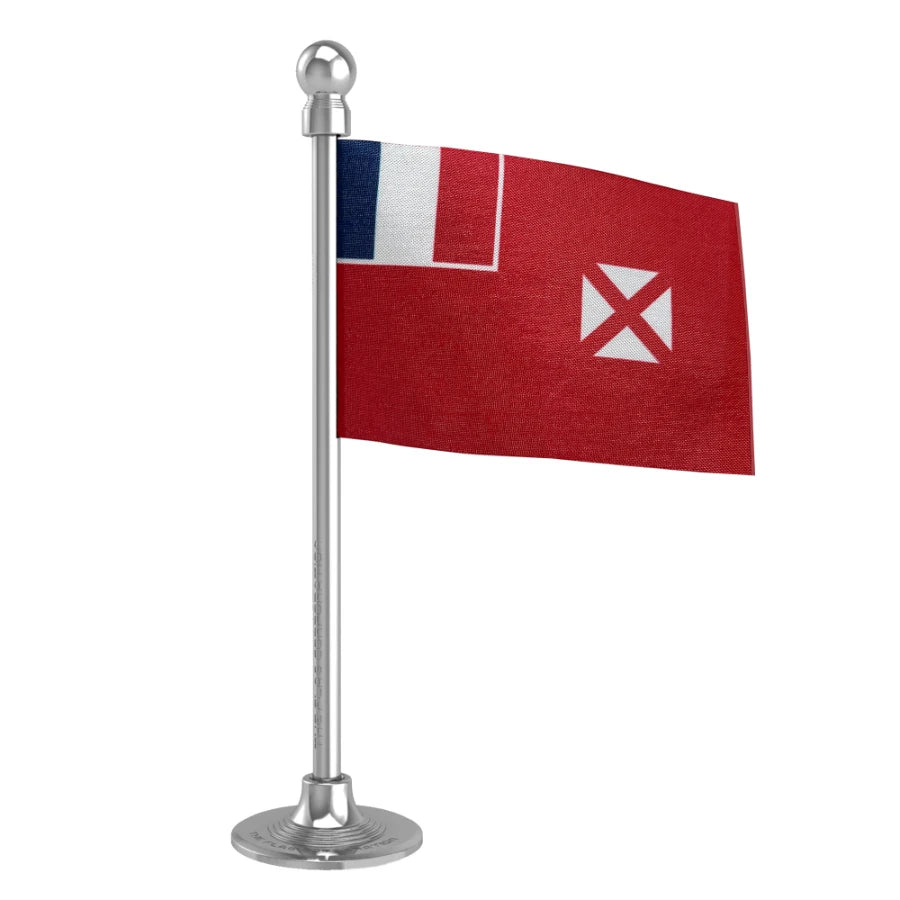 Wallis & Futuna Islands Car Dashboard Flag of 2in x 3in With A Steel or Plastic Base
