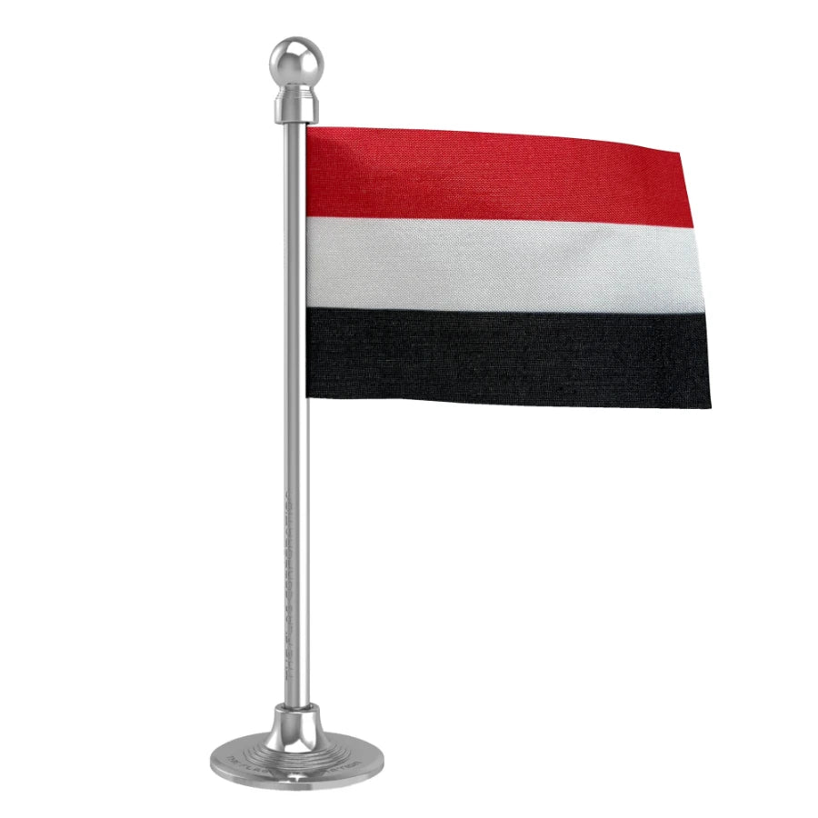 Yemen Car Dashboard Flag of 2in x 3in With A Steel or Plastic Base
