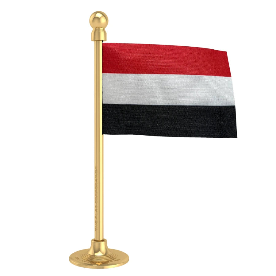 Yemen Car Dashboard Flag of 2in x 3in With A Steel or Plastic Base