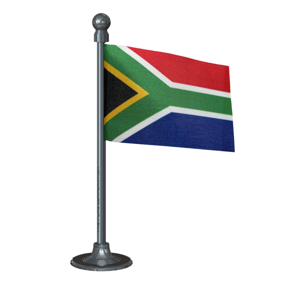 South Africa Car Dashboard Flag of 2in x 3in With A Steel or Plastic Base