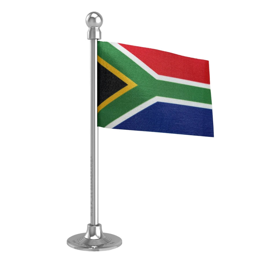 South Africa Car Dashboard Flag of 2in x 3in With A Steel or Plastic Base