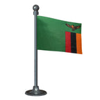 Zambia Car Dashboard Flag of 2in x 3in With A Steel or Plastic Base