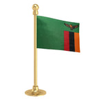 Zambia Car Dashboard Flag of 2in x 3in With A Steel or Plastic Base