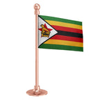 Zimbabwe Car Dashboard Flag of 2in x 3in With A Steel or Plastic Base