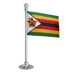 Zimbabwe Car Dashboard Flag of 2in x 3in With A Steel or Plastic Base