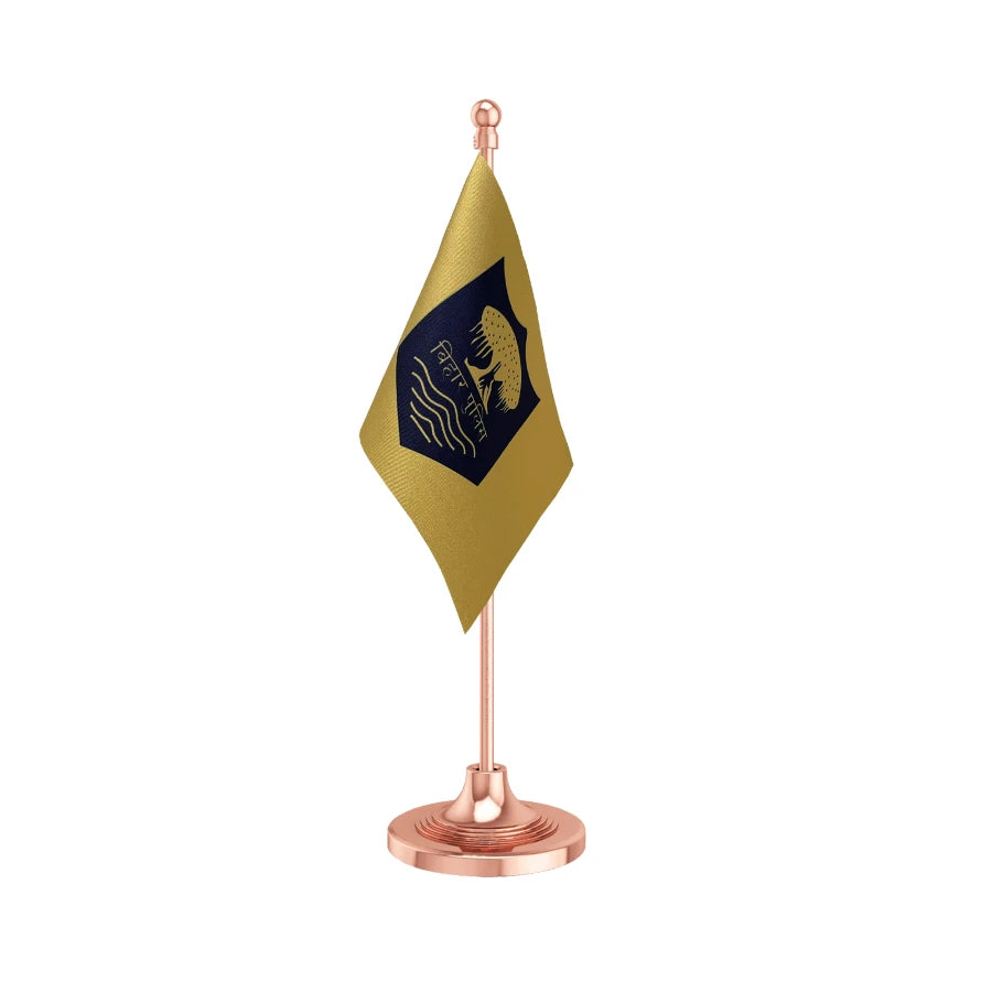 Bihar Police Table Flag of 4in x 6in With A Heavy Plastic Base
