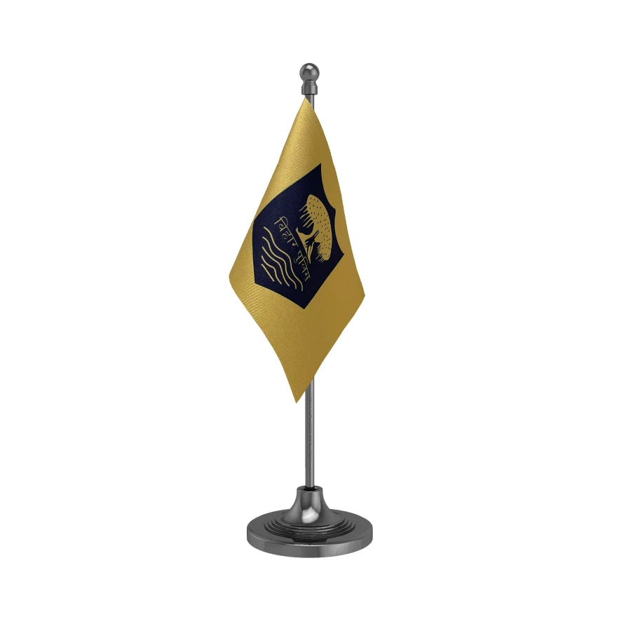 Bihar Police Table Flag of 4in x 6in With A Heavy Plastic Base