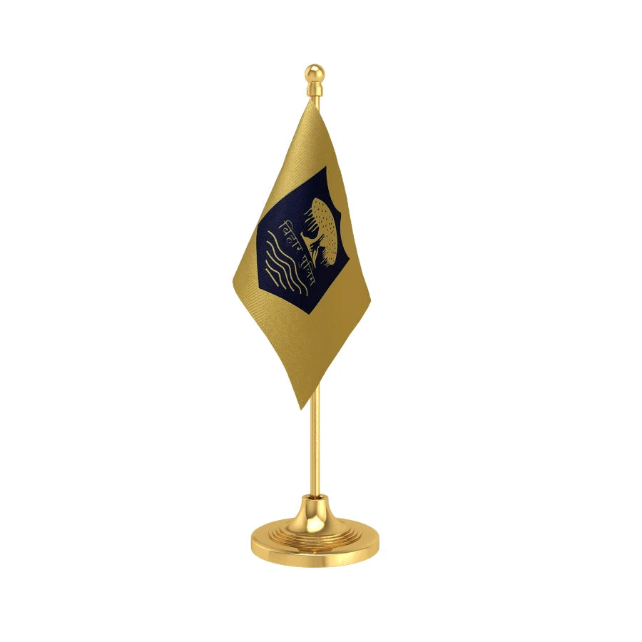 Bihar Police Table Flag of 4in x 6in With A Heavy Plastic Base
