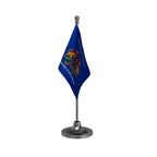Karnataka Police Table Flag of 4in x 6in With A Heavy Plastic Base