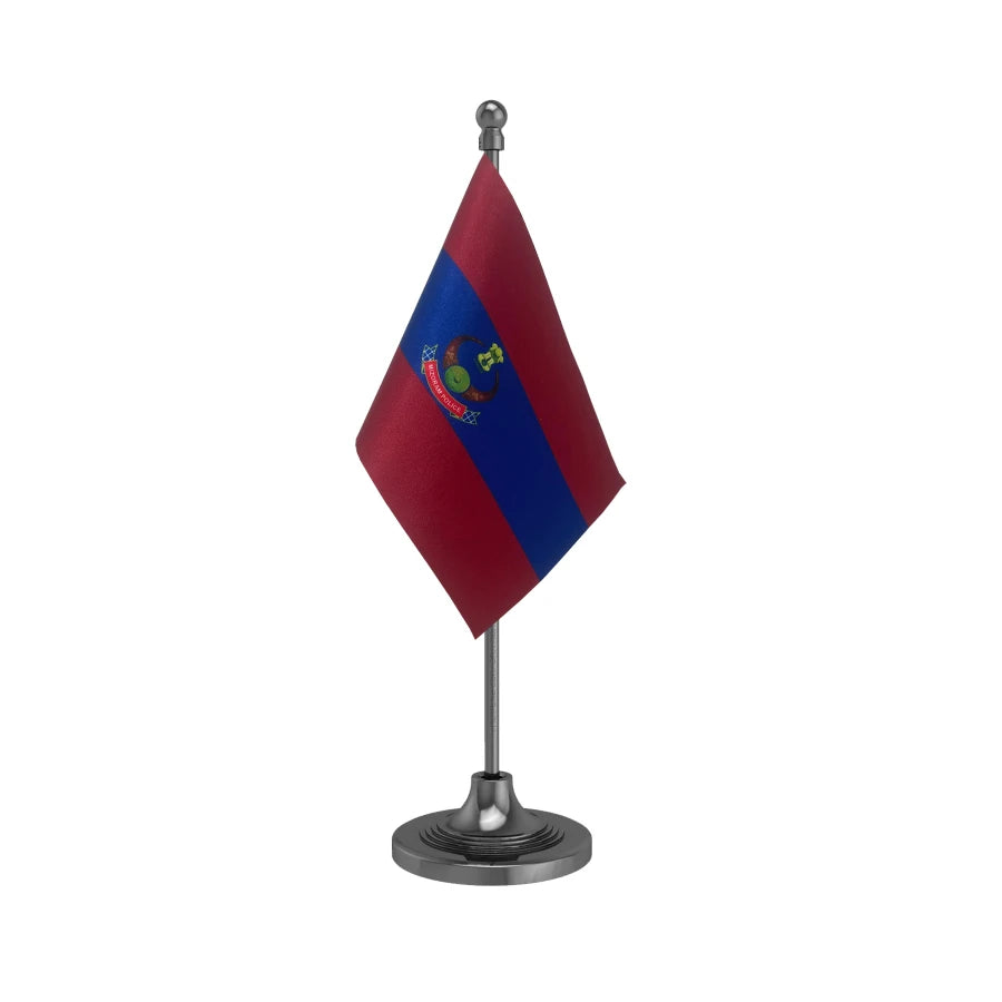 Mizoram Police Table Flag of 4in x 6in With A Heavy Plastic Base