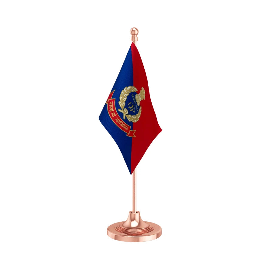 Orissa Police Table Flag of 4in x 6in With A Heavy Plastic Base