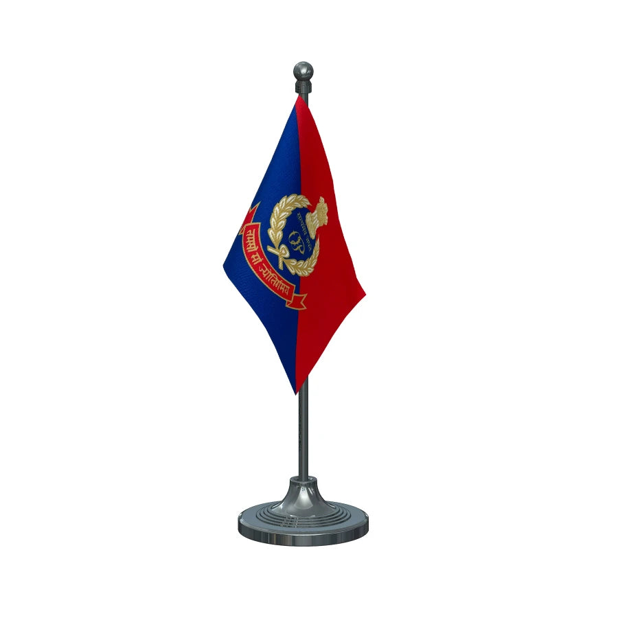 Orissa Police Table Flag of 4in x 6in With A Heavy Plastic Base
