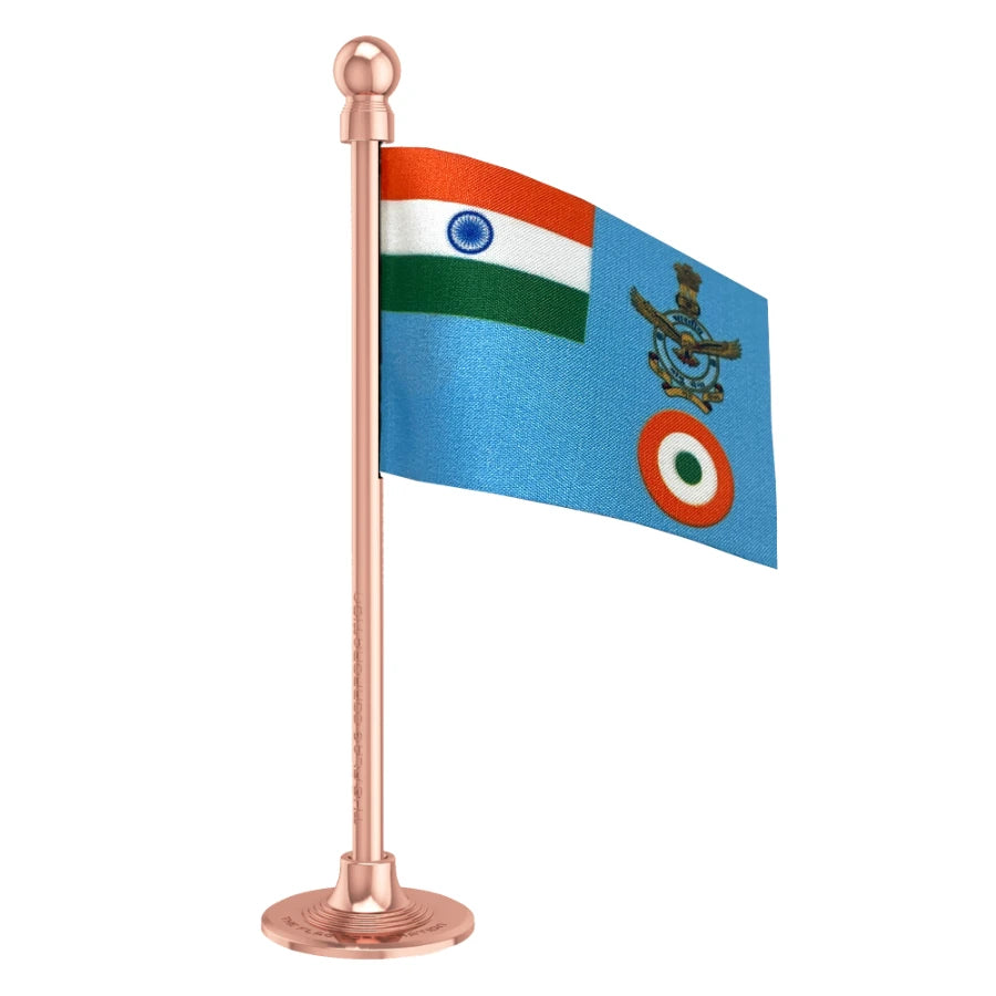 Indian Air Force Car Dashboard Flag of 2in x 3in With A Steel or Plastic Base