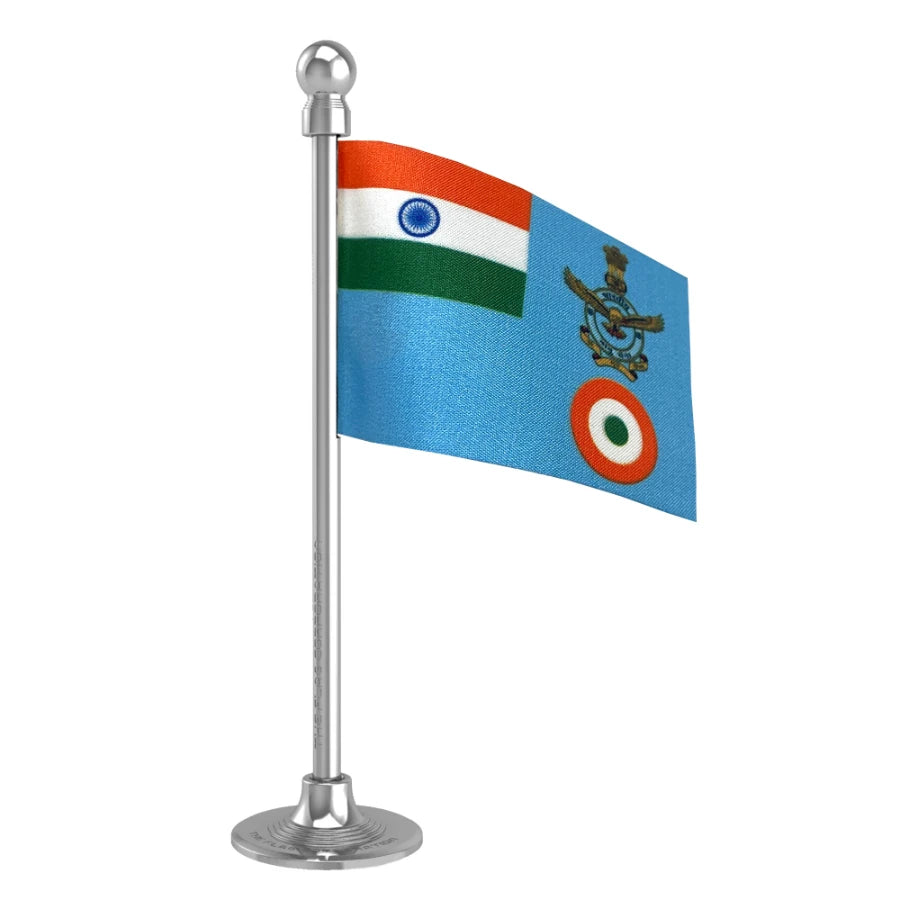 Indian Air Force Car Dashboard Flag of 2in x 3in With A Steel or Plastic Base