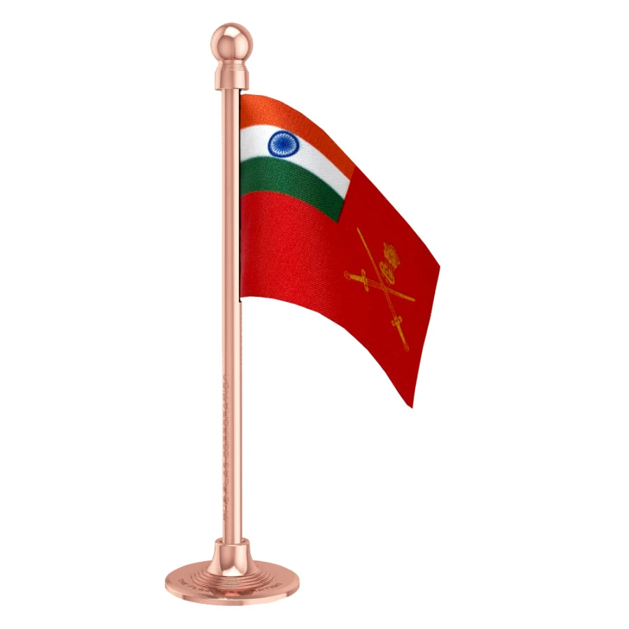 Indian Army Car Dashboard Flag of 2in x 3in With A Steel or Plastic Base