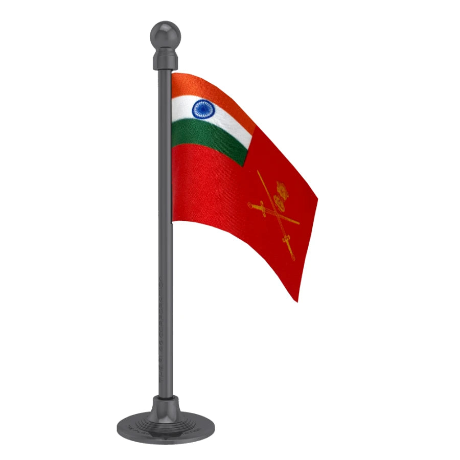 Indian Army Car Dashboard Flag of 2in x 3in With A Steel or Plastic Base