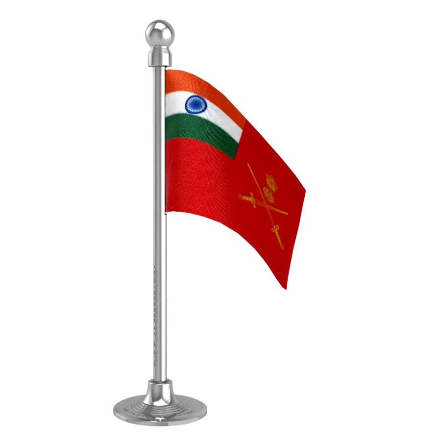 Indian Army Car Dashboard Flag of 2in x 3in With A Steel or Plastic Base
