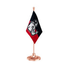AIADMK All India Anna Dravida Munnetra Kazhagam Table Flag of 4in x 6in With A Heavy Plastic Base