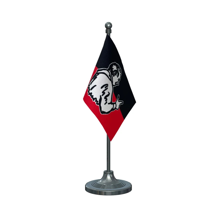 AIADMK All India Anna Dravida Munnetra Kazhagam Table Flag of 4in x 6in With A Heavy Plastic Base