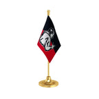 AIADMK All India Anna Dravida Munnetra Kazhagam Table Flag of 4in x 6in With A Heavy Plastic Base