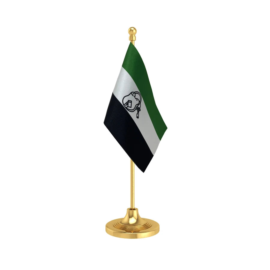 AIUDF All India United Democratic Front Table Flag of 4in x 6in With A Heavy Plastic Base