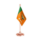 BJP Bhartiya Janata Party Table Flag of 4in x 6in With A Heavy Plastic Base