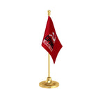 CPIML Communist Party Table Flag of 4in x 6in With A Heavy Plastic Base
