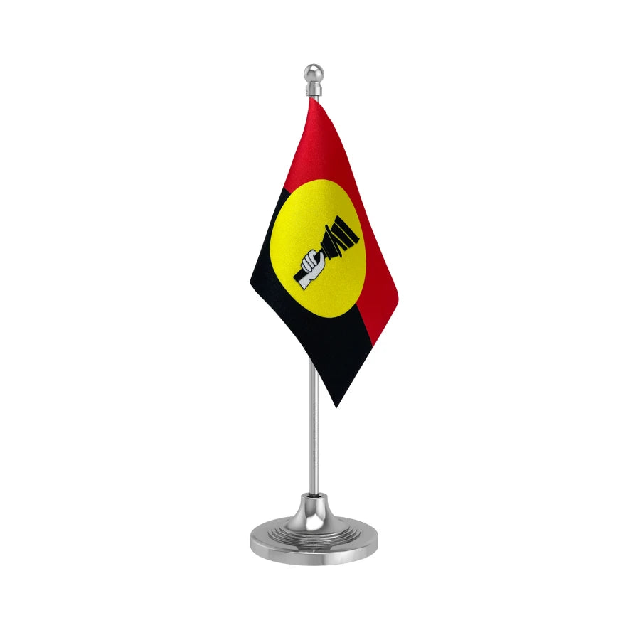 DMDK Desiya Murpokku Dravida Kazhagam Table Flag of 4in x 6in With A Heavy Plastic Base